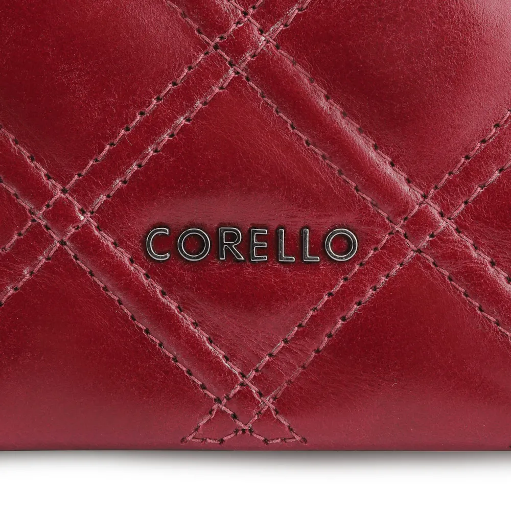 Bolsa De Ombro Matelassê Couro Vermelho Cereja - imagem 6
