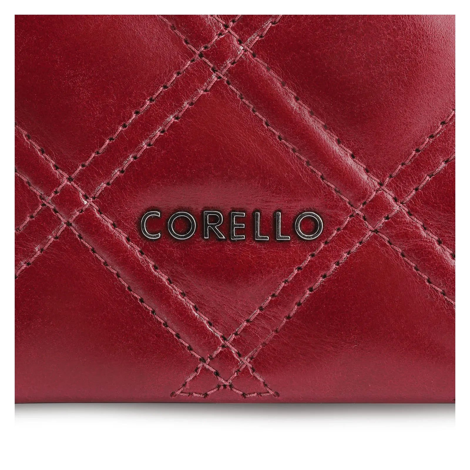 Bolsa De Ombro Matelassê Couro Vermelho Cereja