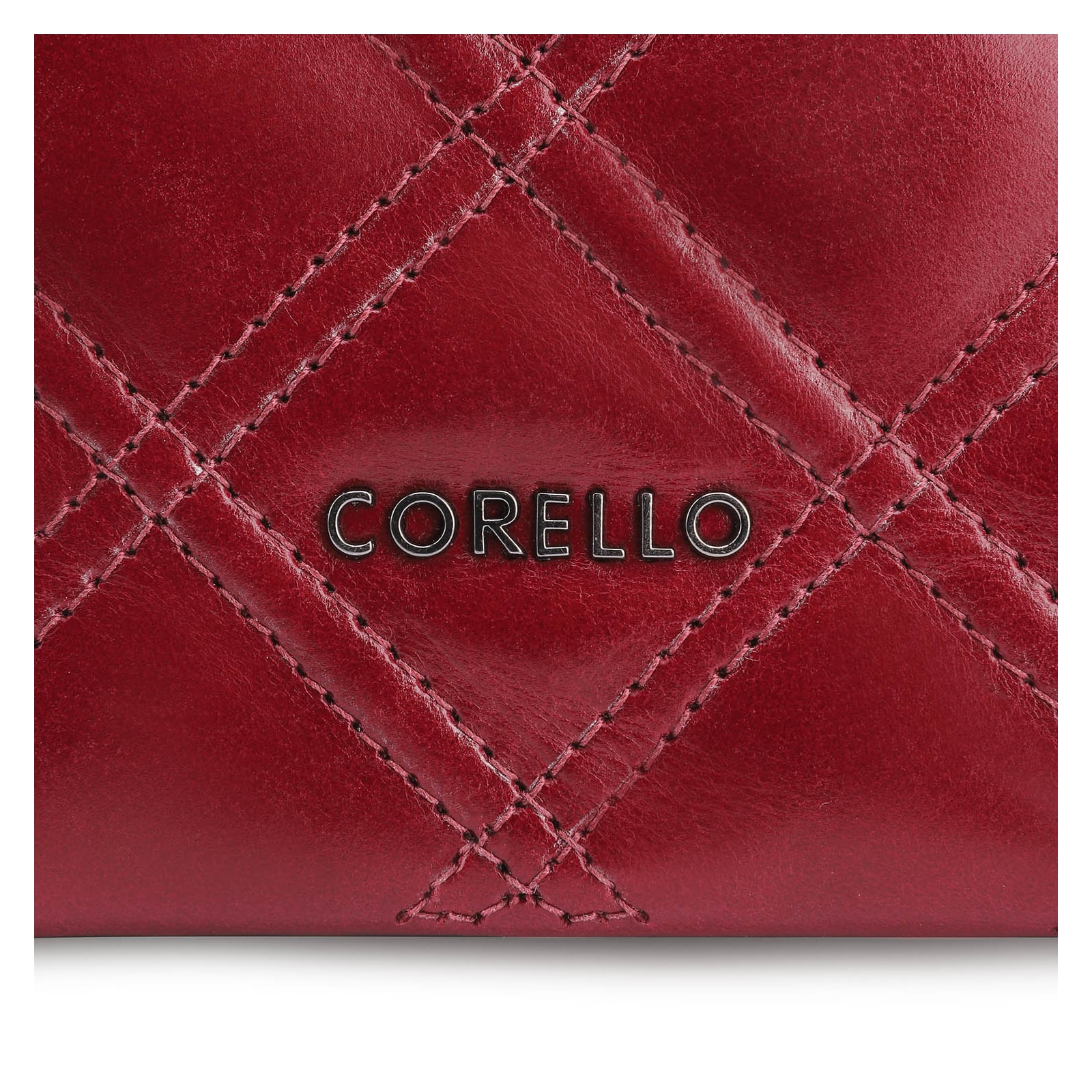 Bolsa De Ombro Matelassê Couro Vermelho Cereja