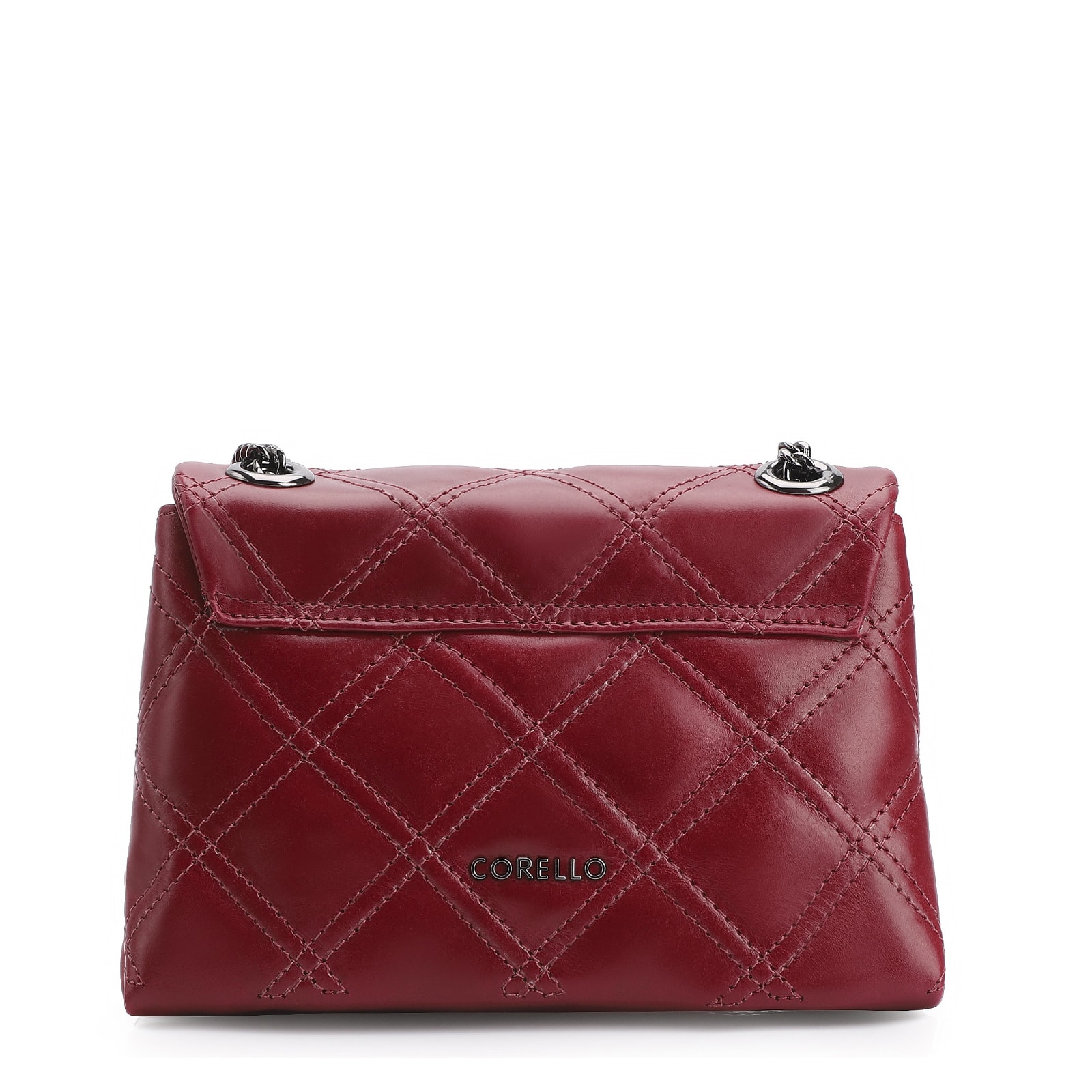 Bolsa De Ombro Matelassê Couro Vermelho Cereja