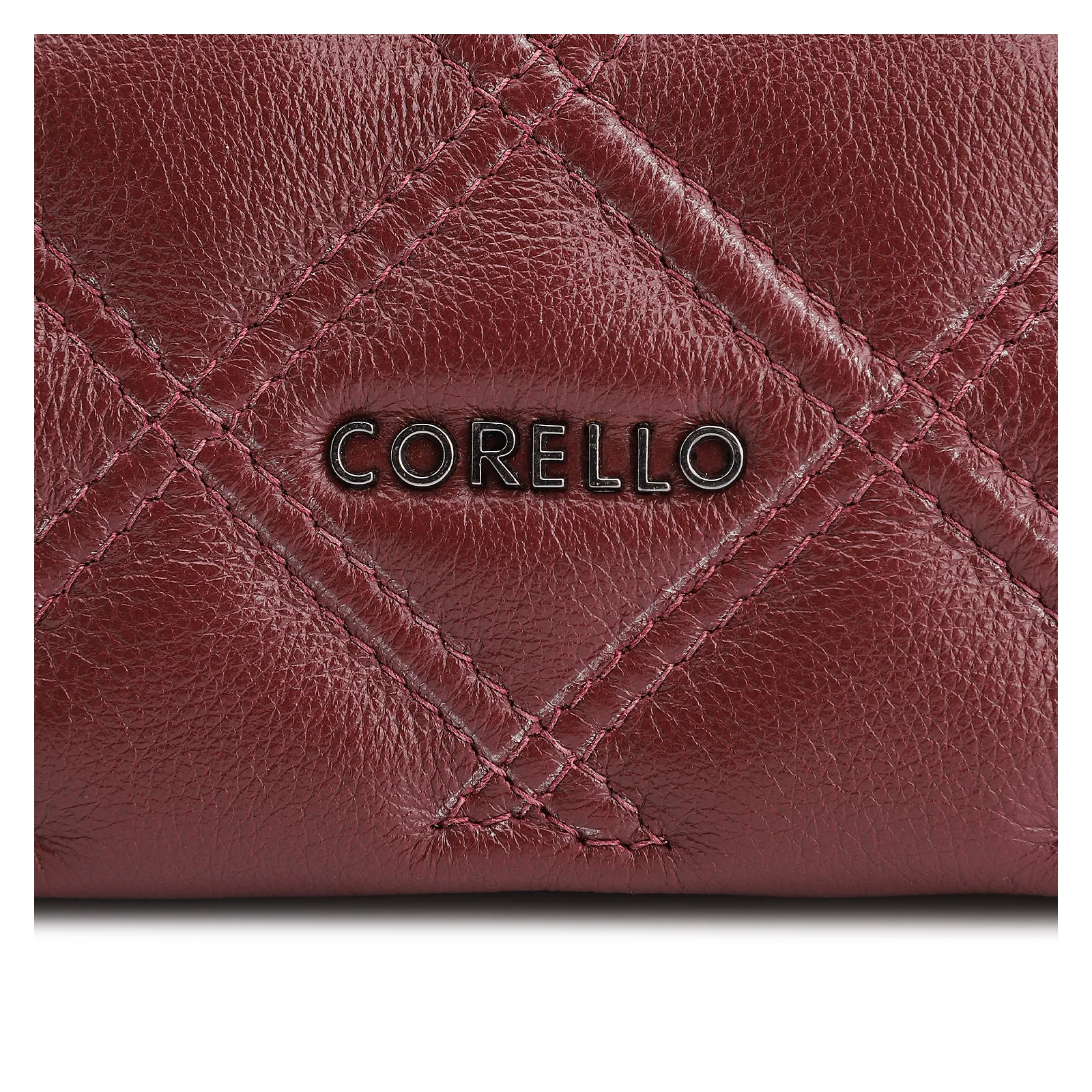 Bolsa De Ombro Matelassê Couro Vinho