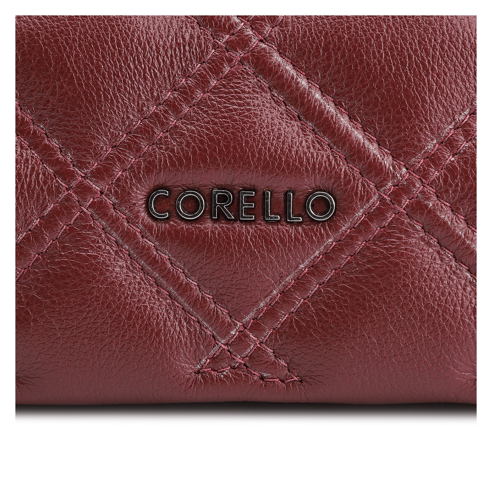 Bolsa De Ombro Matelassê Couro Vinho