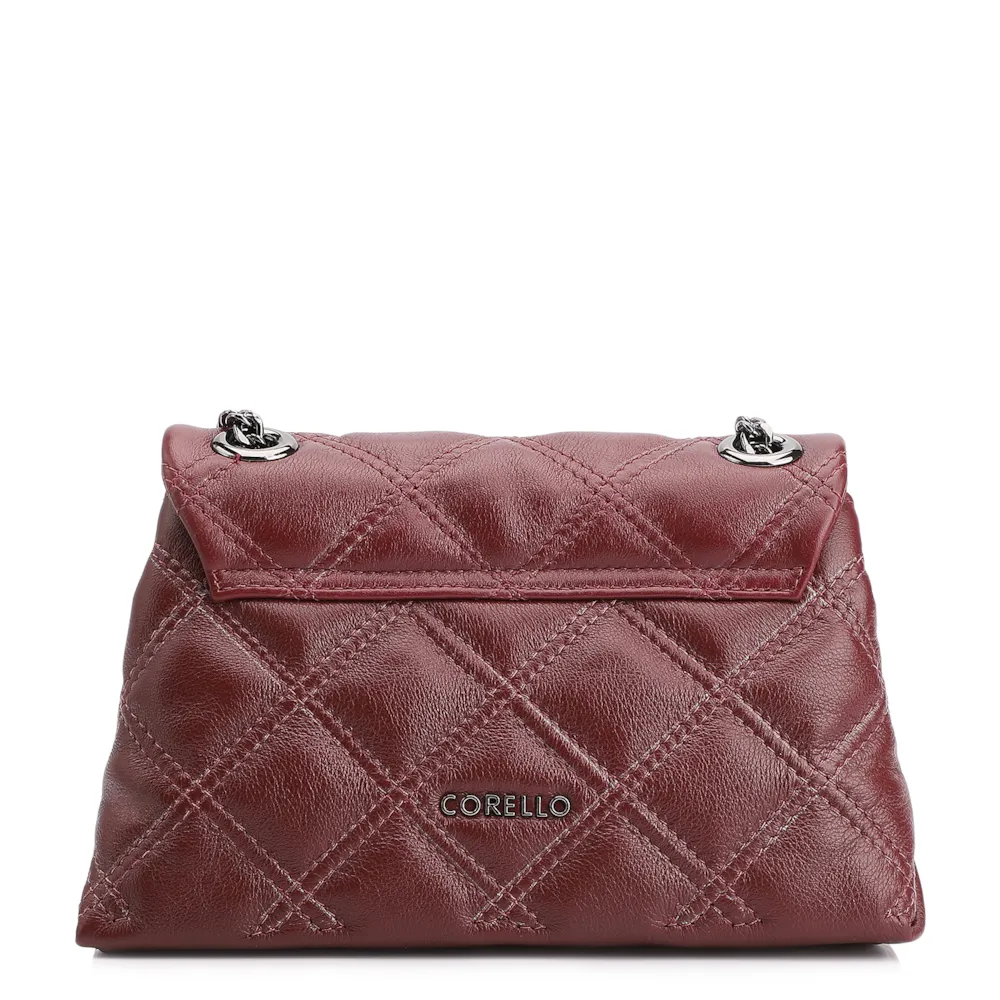 Bolsa De Ombro Matelassê Couro Vinho - imagem 3