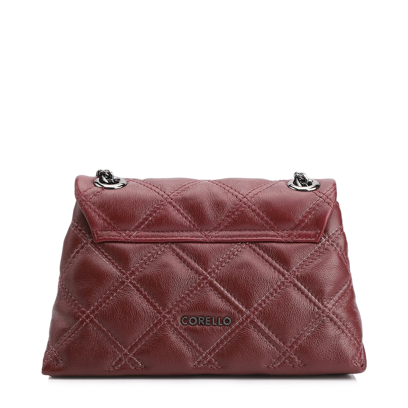 Bolsa De Ombro Matelassê Couro Vinho