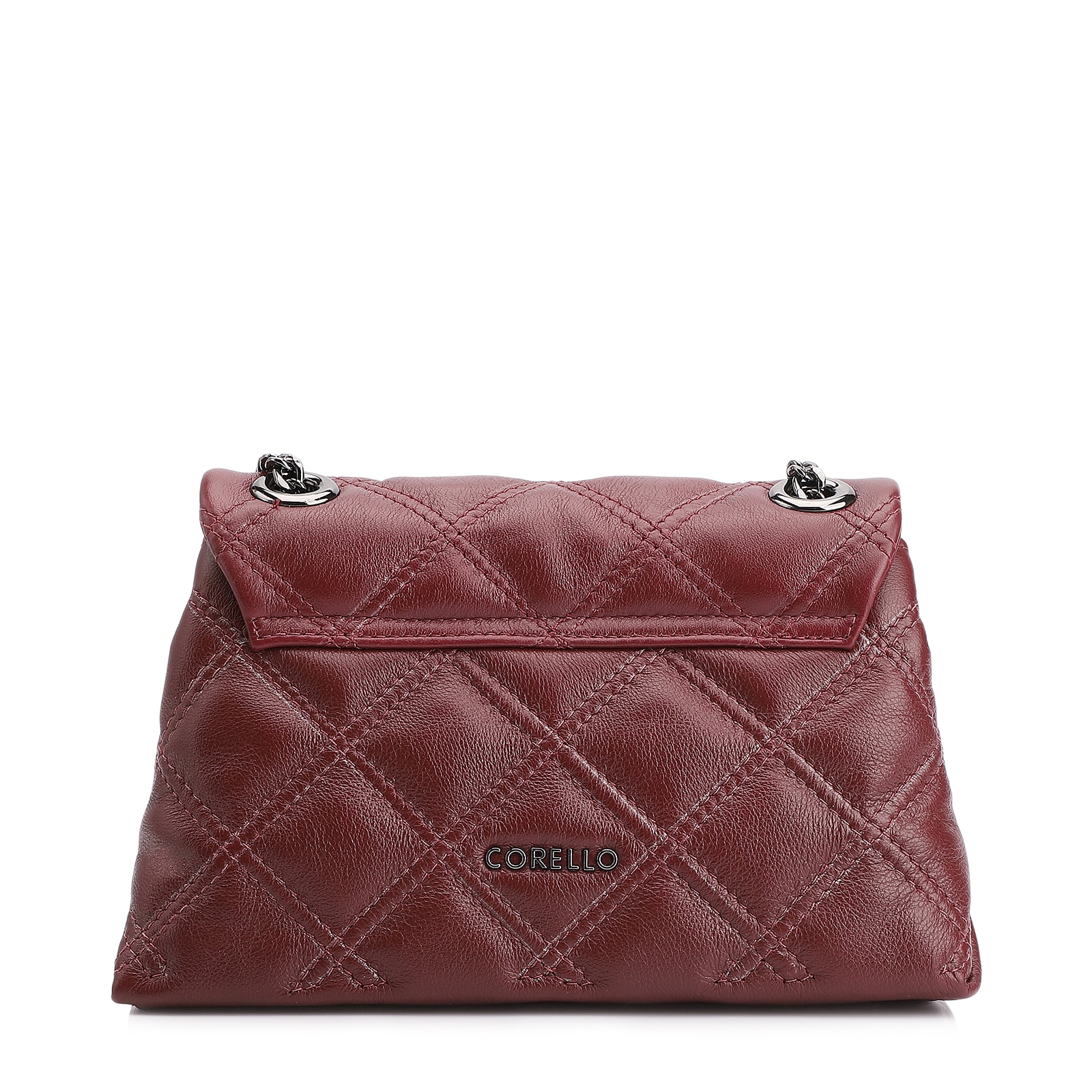 Bolsa De Ombro Matelassê Couro Vinho