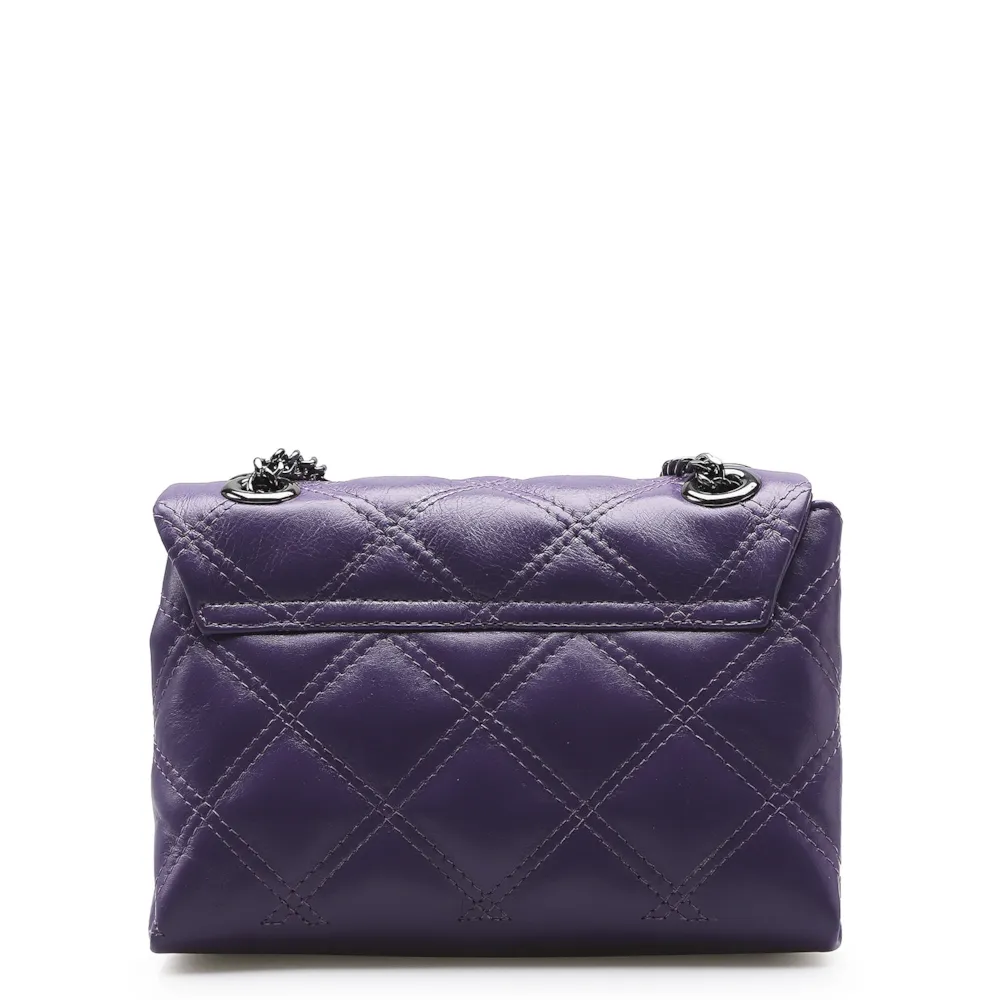 Bolsa De Ombro Matelassê Couro Violeta - imagem 3