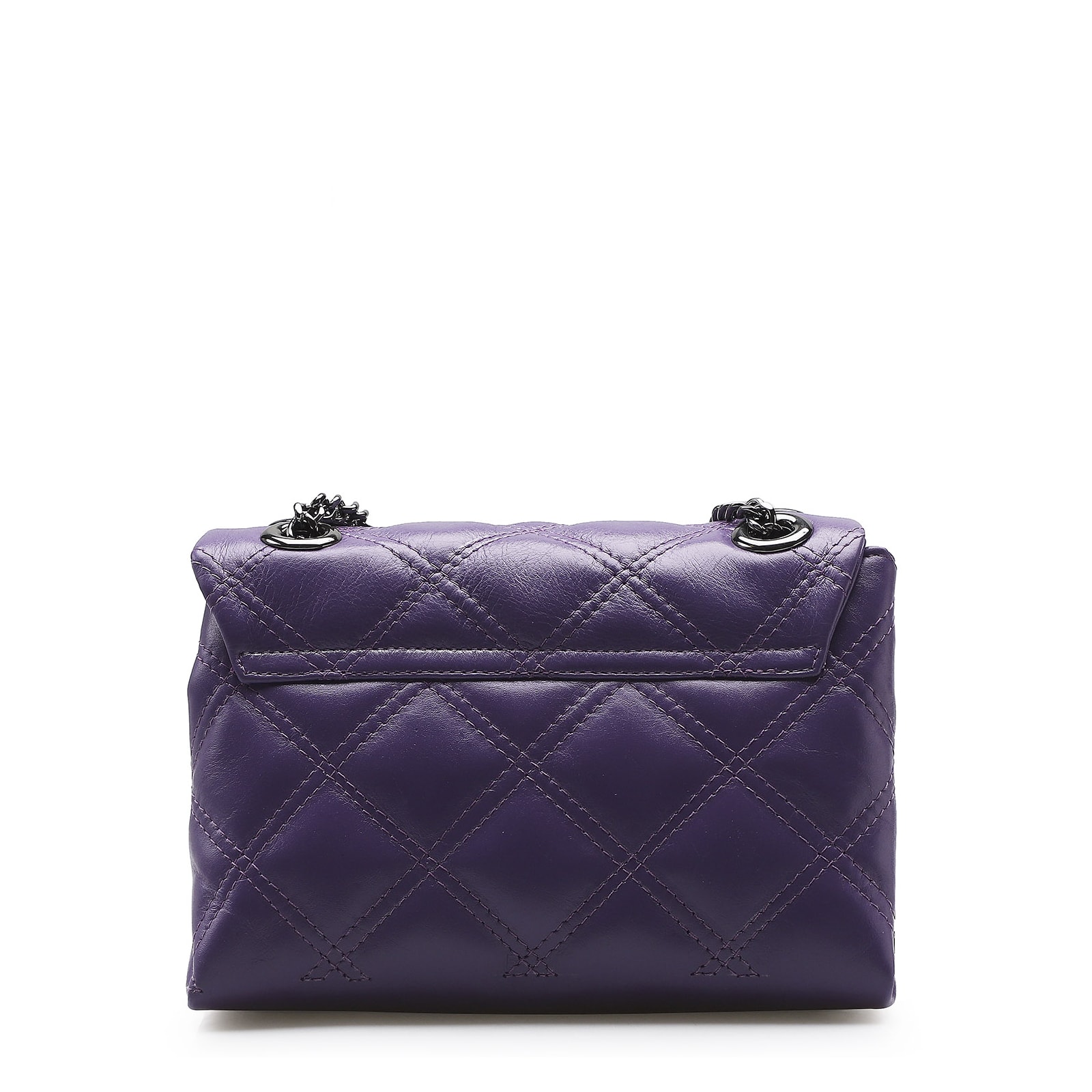 Bolsa De Ombro Matelassê Couro Violeta