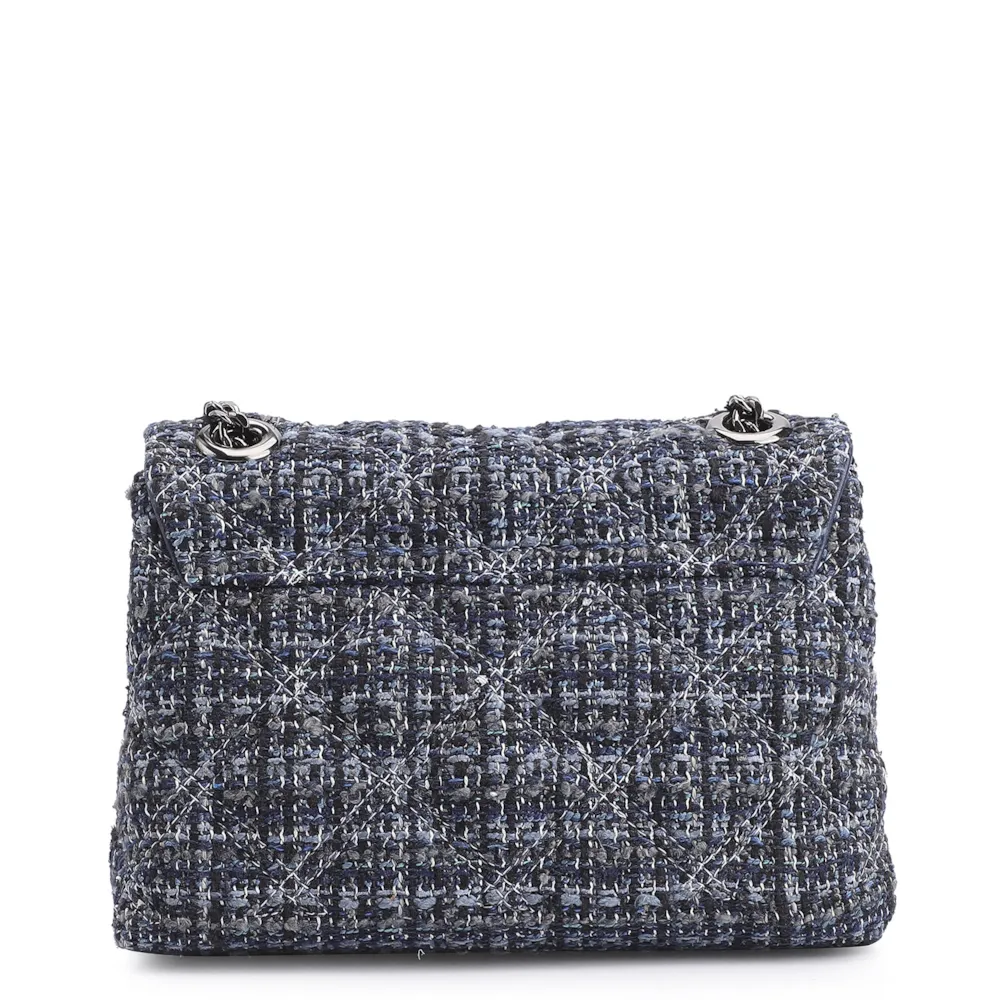 Bolsa De Ombro Matelassê Tweed Azul - imagem 4