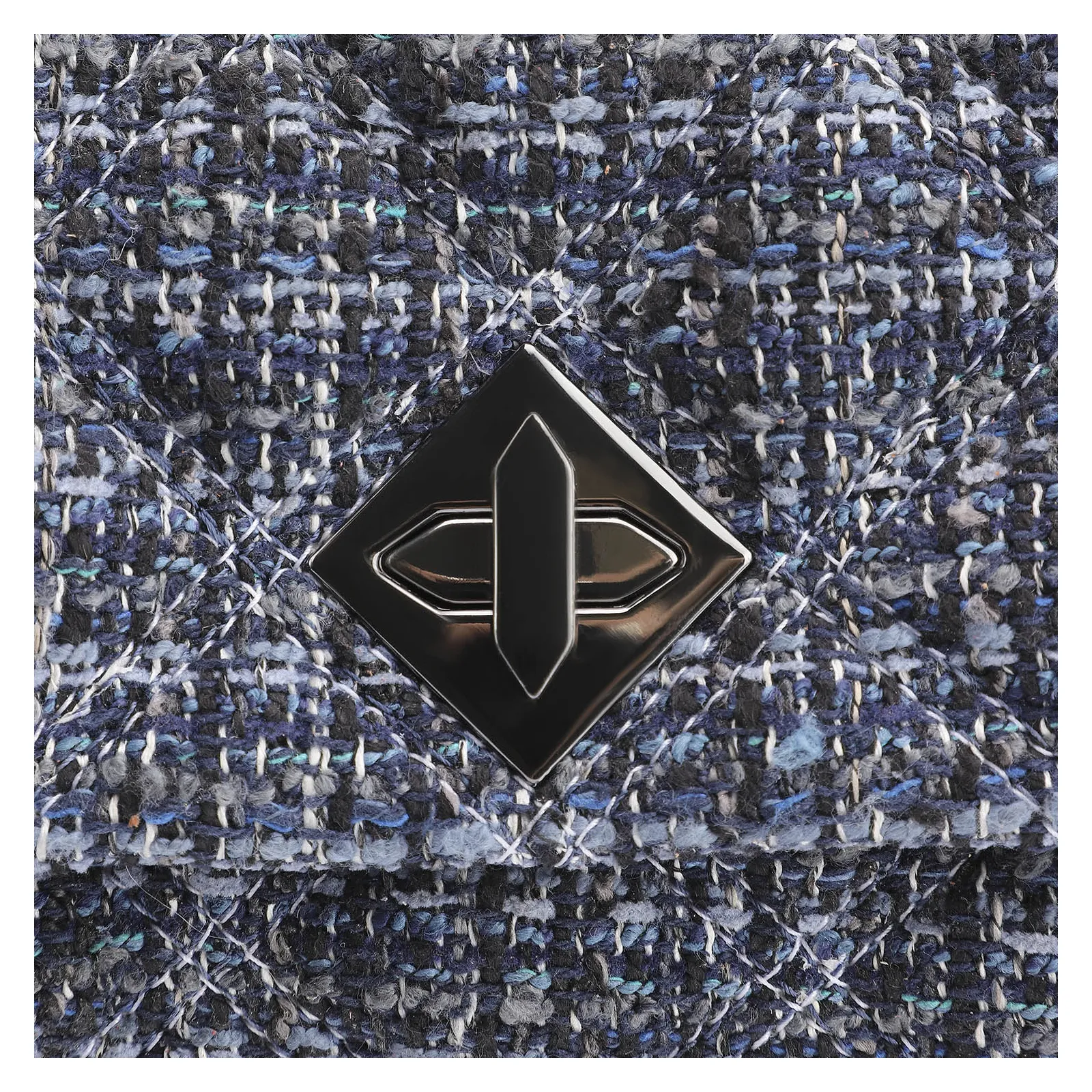 Bolsa De Ombro Matelassê Tweed Azul