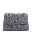 Bolsa De Ombro Matelassê Tweed Azul - imagem 1