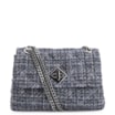 Bolsa De Ombro Matelassê Tweed Azul - imagem 1