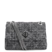Bolsa De Ombro Matelassê Tweed Preto - imagem 1