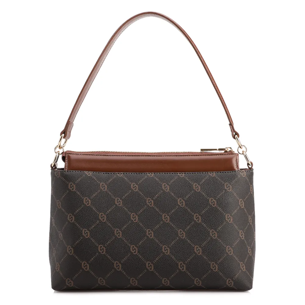  Bolsa De Ombro Média Alt/Couro Marrom Bolso Frontal Monograma - imagem 3