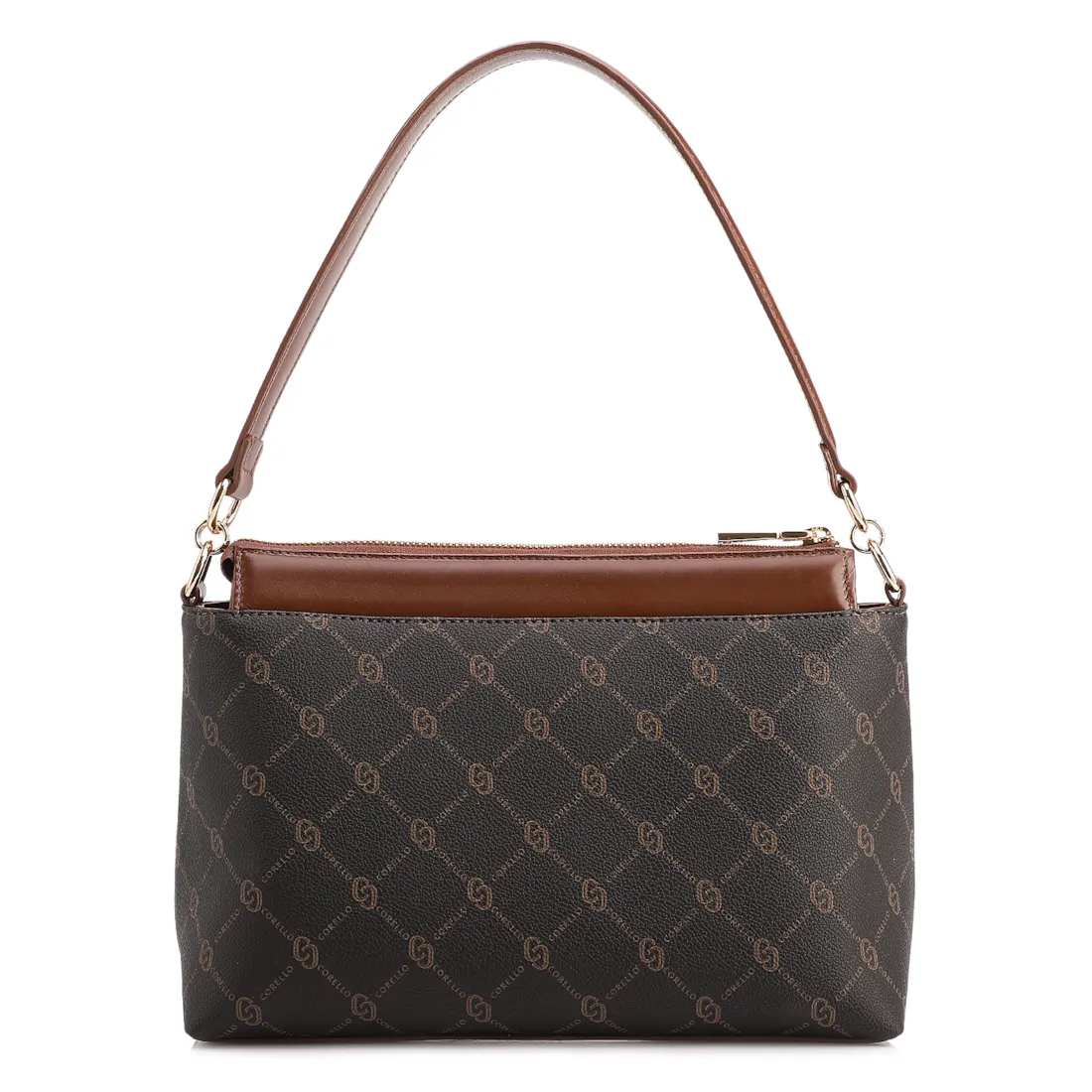  Bolsa De Ombro Média Alt/Couro Marrom Bolso Frontal Monograma - foto 3
