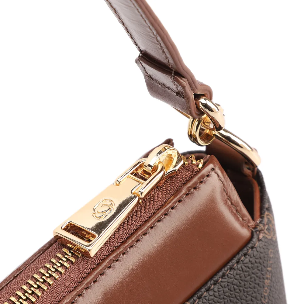  Bolsa De Ombro Média Alt/Couro Marrom Bolso Frontal Monograma - imagem 5