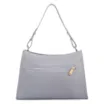 Bolsa De Ombro Média Azul Couro Lezard Pingente - imagem 3