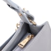 Bolsa De Ombro Média Azul Couro Lezard Pingente - imagem 5