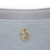 Bolsa De Ombro Média Azul Couro Lezard Pingente - imagem 6