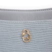 Bolsa De Ombro Média Azul Couro Lezard Pingente - imagem 6