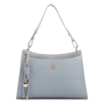 Bolsa De Ombro Média Azul Couro Lezard Pingente - imagem 1