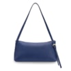 Bolsa De Ombro Média Couro Antique Azul Corrente Frontal Dourada - imagem 3