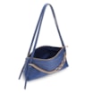 Bolsa De Ombro Média Couro Antique Azul Corrente Frontal Dourada - imagem 4