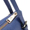 Bolsa De Ombro Média Couro Antique Azul Corrente Frontal Dourada - imagem 5