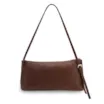 Bolsa De Ombro Média Couro Antique Marrom Corrente Dourada Frontal - imagem 3