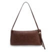 Bolsa De Ombro Média Couro Antique Marrom Corrente Dourada Frontal - imagem 3