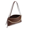 Bolsa De Ombro Média Couro Antique Marrom Corrente Dourada Frontal - imagem 4