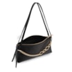Bolsa De Ombro Média Couro Antique Preta Corrente Frontal Dourada - imagem 4