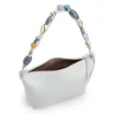Bolsa De Ombro Média Couro Azul Alça Pedras - imagem 5