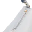 Bolsa De Ombro Média Couro Azul Alça Pedras - imagem 6