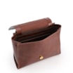 Bolsa De Ombro Média Couro Marrom Dupla Aba - imagem 4