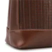  Bolsa De Ombro Média Couro Marrom Escuro Rattan - imagem 3