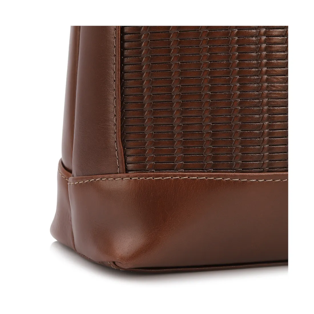  Bolsa De Ombro Média Couro Marrom Escuro Rattan - foto 6