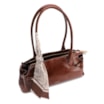 Bolsa De Ombro Média Couro Marrom Lenço Python - imagem 4