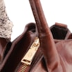 Bolsa De Ombro Média Couro Marrom Lenço Python - imagem 5