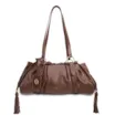 Bolsa De Ombro Média Couro Marrom Tag - imagem 1