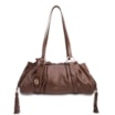 Bolsa De Ombro Média Couro Marrom Tag - imagem 1