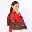 Bolsa De Ombro Média Couro Marrom Tag - imagem 2