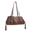 Bolsa De Ombro Média Couro Marrom Tag - imagem 3