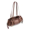 Bolsa De Ombro Média Couro Marrom Tag - imagem 4