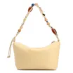 Bolsa De Ombro Média Couro Nobuck Floater /Couro Amarelo Alça Pedras - imagem 3