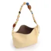 Bolsa De Ombro Média Couro Nobuck Floater /Couro Amarelo Alça Pedras - imagem 4