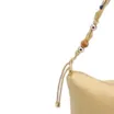 Bolsa De Ombro Média Couro Nobuck Floater /Couro Amarelo Alça Pedras - imagem 5