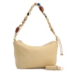 Bolsa De Ombro Média Couro Nobuck Floater /Couro Amarelo Alça Pedras - imagem 2