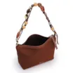 Bolsa De Ombro Média Couro Nobuck Floater /Couro Marrom Alça Pedras - imagem 4