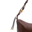 Bolsa De Ombro Média Couro Nobuck Floater /Couro Marrom Alça Pedras - imagem 5