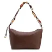 Bolsa De Ombro Média Couro Nobuck Floater /Couro Marrom Alça Pedras - imagem 3